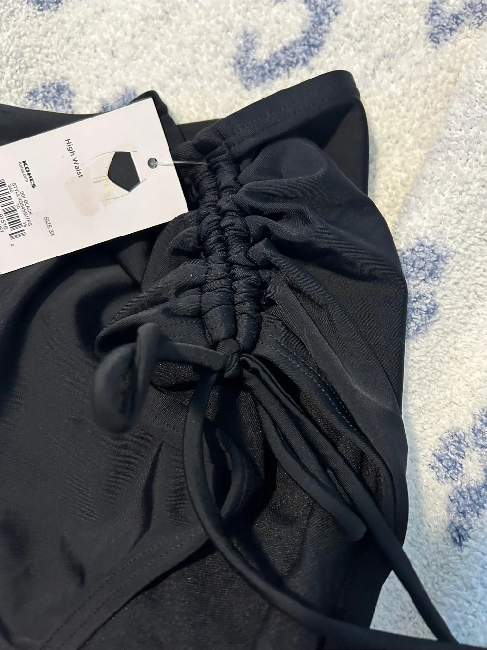 SO Black Juniors Plus Swim Bottoms with Side Tie 3x